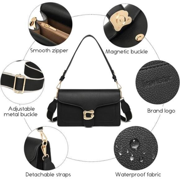 Women Crossbody Bag Small Leather Purse Shoulder Handbag Evening Clutch Trendy - Picture 6 of 7